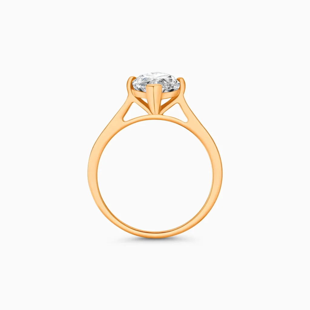 Rose gold marquise cut diamond ring, 2.55 carat lab-grown diamond