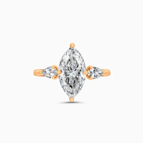 18K Marquise And Pear Diamond Ring