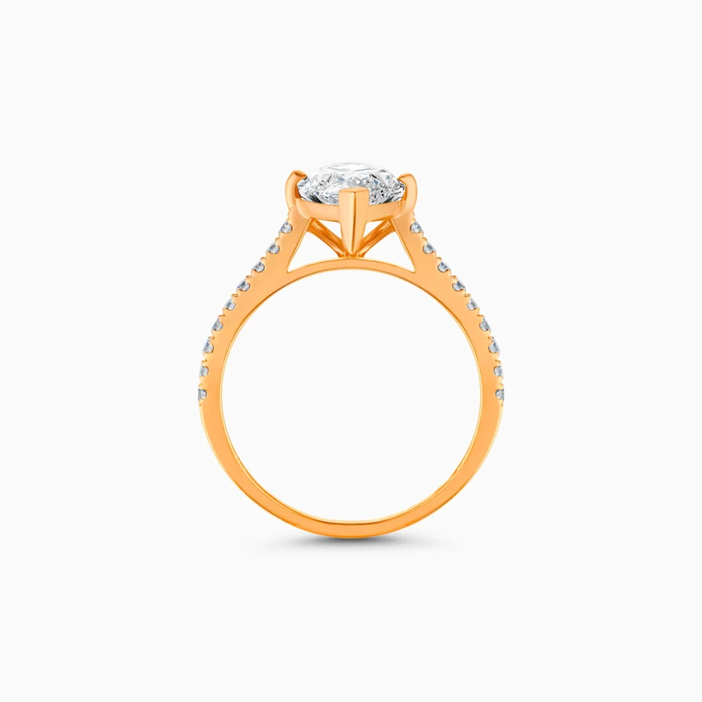 Rose gold marquise diamond ring, 2.47 carat lab-grown diamond
