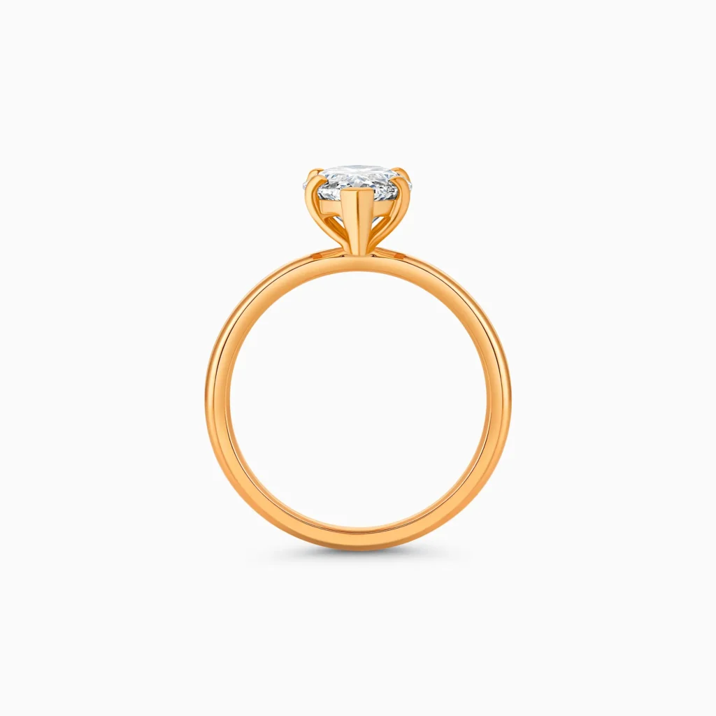 Rose gold marquise cut diamond ring, 2.50 carat lab-grown diamond