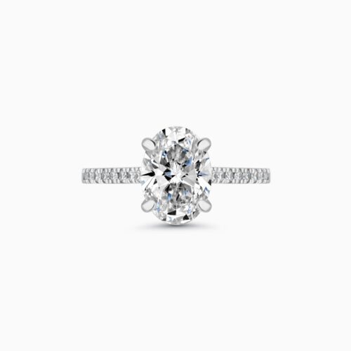 18K Oval Lab Diamond Engagement Ring
